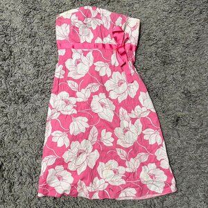 Vintage Early 2000s Floral Strapless Midi Dress Size M